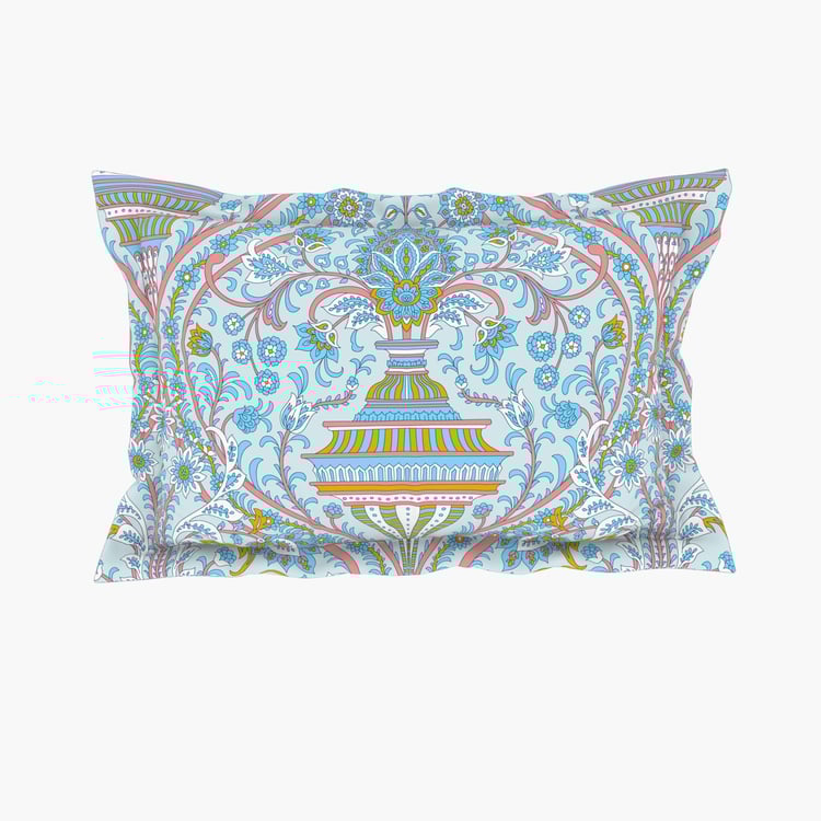 SPACES Air Purifying Elegantly Ethnic Printed Cotton 3Pcs King Fitted Sheet Set