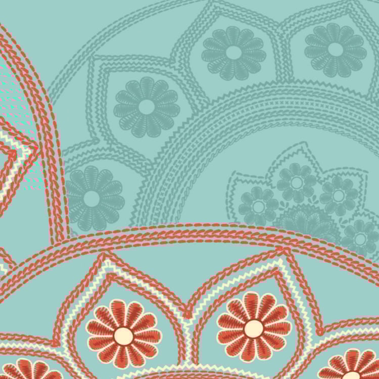 SPACES Padmapriya Red Printed Cotton King Bedsheet Set - 274x274cm - 3Pcs