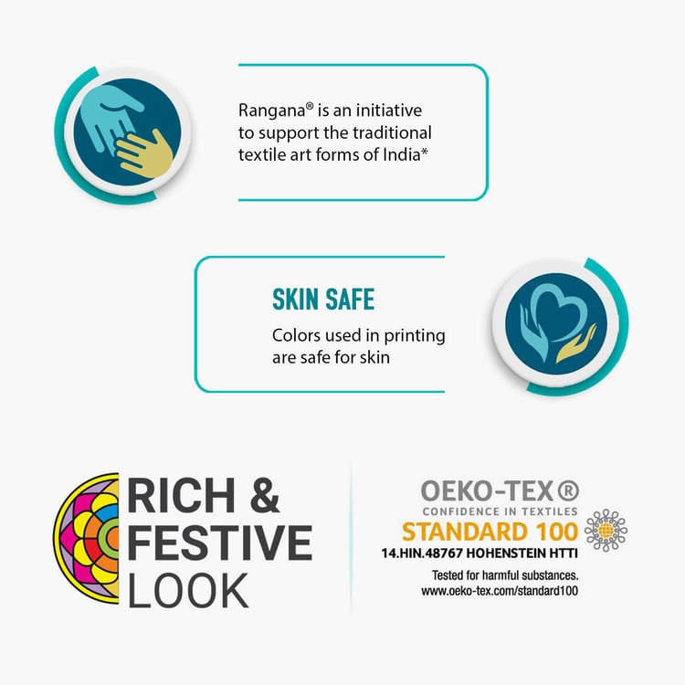 SPACES Padmapriya Red Printed Cotton King Bedsheet Set - 274x274cm - 3Pcs