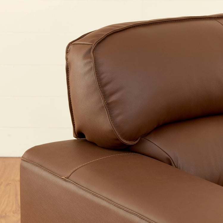 Valencia Half Leather 1-Seater Sofa - Brown