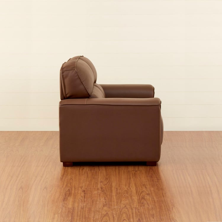 Valencia Half Leather 2-Seater Sofa - Brown
