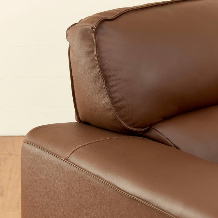 Valencia Half Leather 2-Seater Sofa - Brown