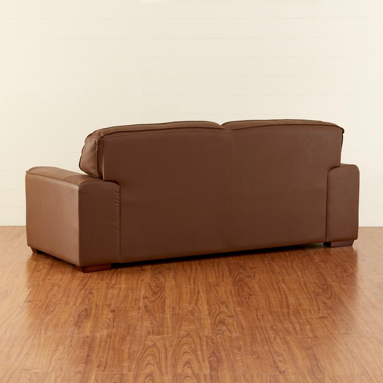 Valencia Half Leather 3-Seater Sofa - Brown