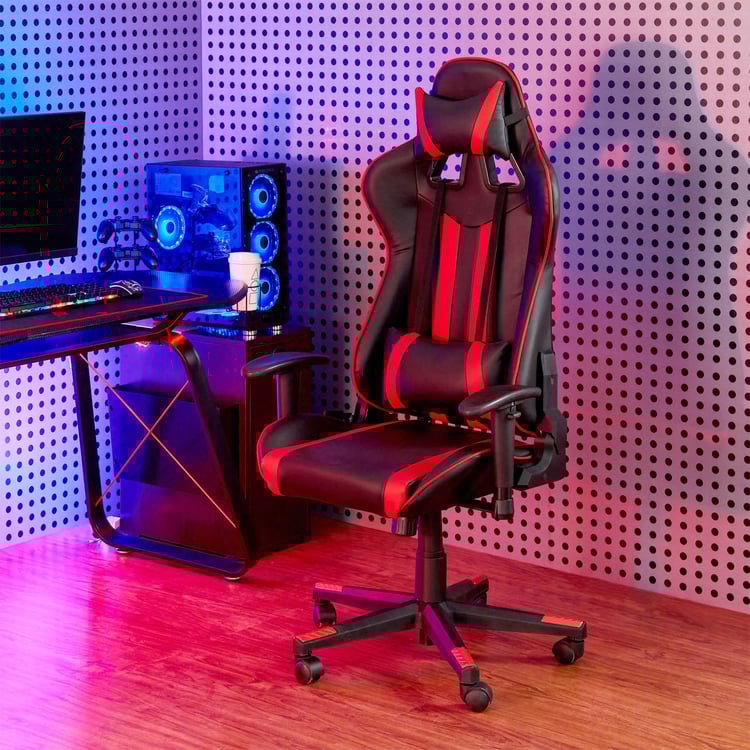 Champion Buddy Faux Leather High Back Gaming Chair - Black and Red