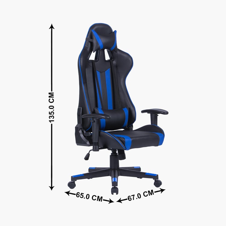 Champion Buddy Faux Leather High Back Gaming Chair - Black and Blue