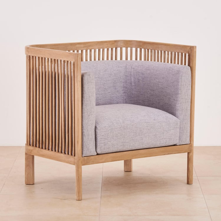 Art of Asia Solid Wood Accent Chair - Grey
