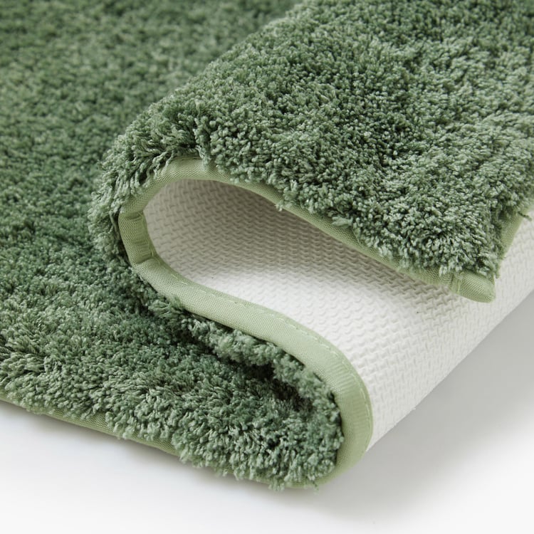 Spaces Large Size Exotica Green Textured Drylon Anti-Skid Bath Mat - 50X80Cm