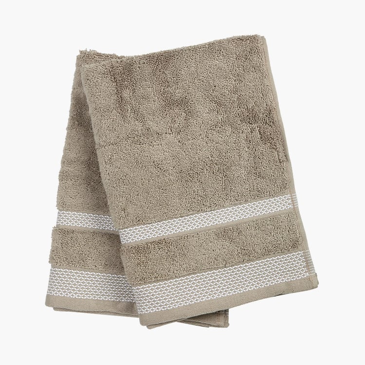 SPACES Hygro Brown Textured Cotton Hand Towel - 40x60cm - Set of 2