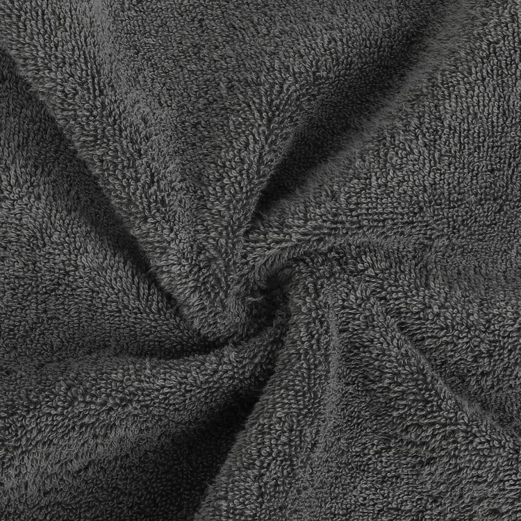 SPACES Hygro Grey Textured Cotton Hand Towel - 40x60cm - Set of 2