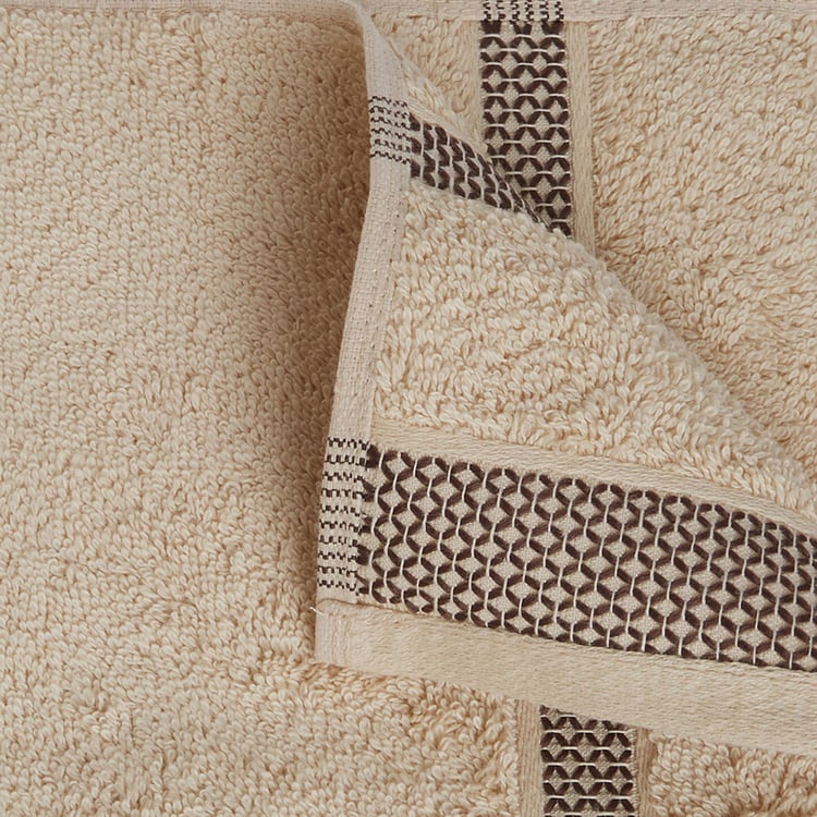 SPACES Hygro Beige Textured Cotton Hand Towel - 40x60cm - Set of 2