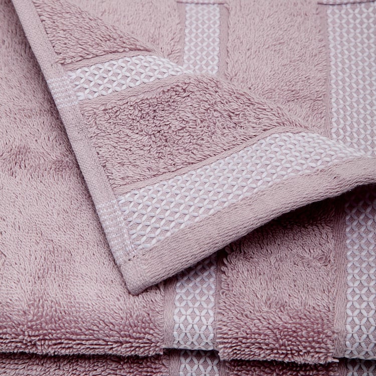 SPACES Hygro Pink Textured Cotton Hand Towel - 40x60cm - Set of 2