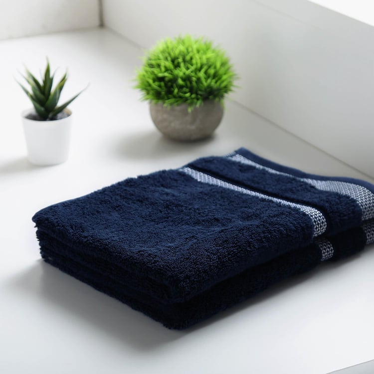 SPACES Hygro Dark Blue Solid Cotton Hand Towels - 40x60cm