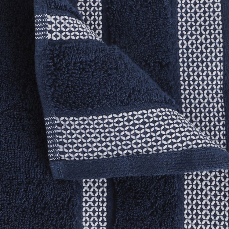 SPACES Hygro Dark Blue Solid Cotton Hand Towels - 40x60cm