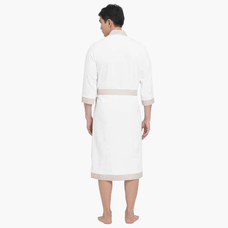 Spaces Large Size Hygro White Textured Large Cotton Bathrobe