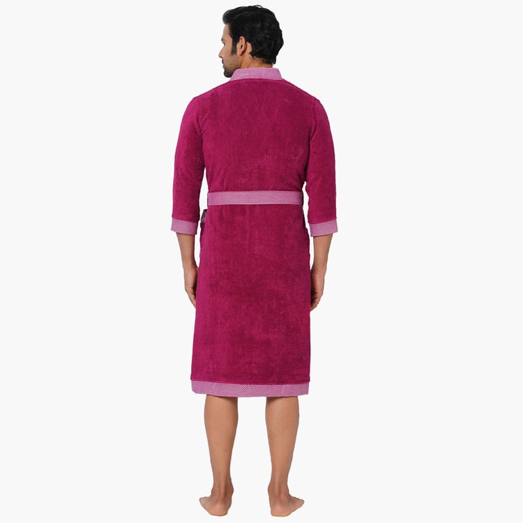 Spaces Medium Size Hygro Violet Textured Cotton Adult Bathrobe