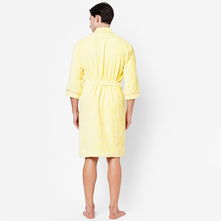 SPACES Exotica Cotton Adult Bathrobe, Yellow - XL