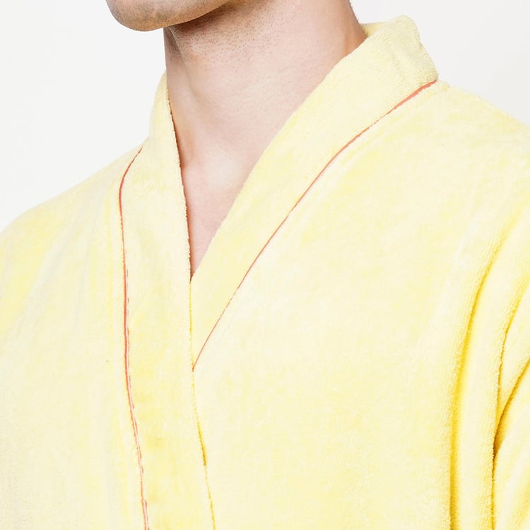 SPACES Exotica Cotton Adult Bathrobe, Yellow - XL