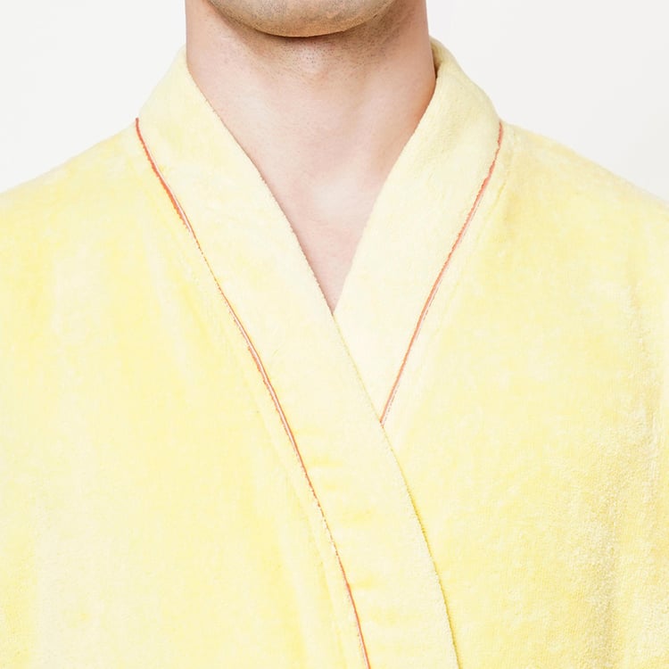 SPACES Exotica Cotton Adult Bathrobe, Yellow - XL