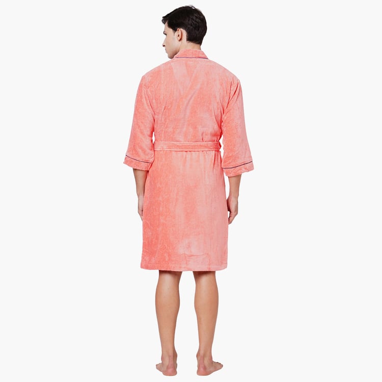 SPACES Exotica Cotton Quick-Dry Adult Bathrobe, Coral - L