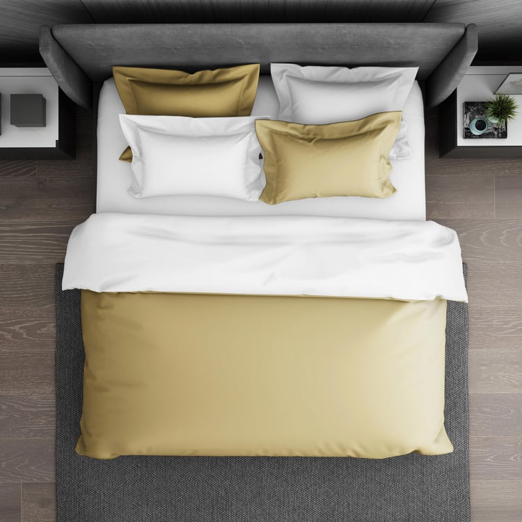 SPACES Hygro Gold Solid Cotton King Quilt - 224x270cm