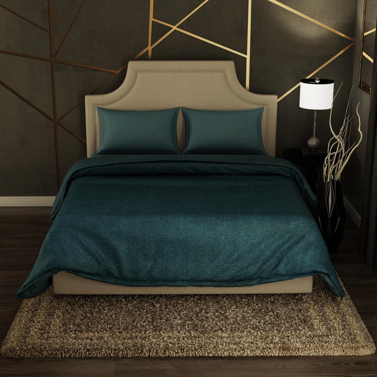 SPACES Cushlon Dark Teal Solid Queen Size Comforter - 230x250cm