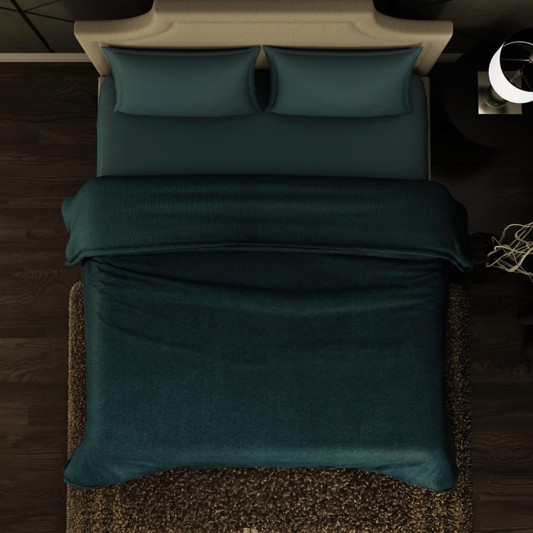 SPACES Cushlon Dark Teal Solid Queen Size Comforter - 230x250cm