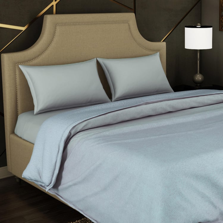 SPACES Cushlon Light Blue Solid Double Bed Blanket - 230x250cm