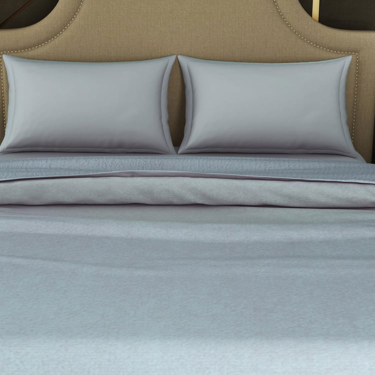SPACES Cushlon Light Blue Solid Double Bed Blanket - 230x250cm
