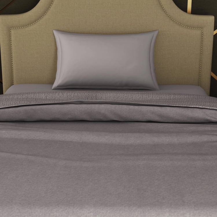 SPACES Cushlon Grey Solid Single Fleece Blanket - 150x230cm