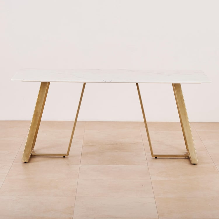 Aristo Marble Top 6-Seater Dining Table - White