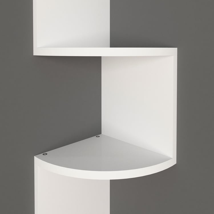 Helios Reynan Bergen 5-Tier Zig Zag Wall Shelf - White