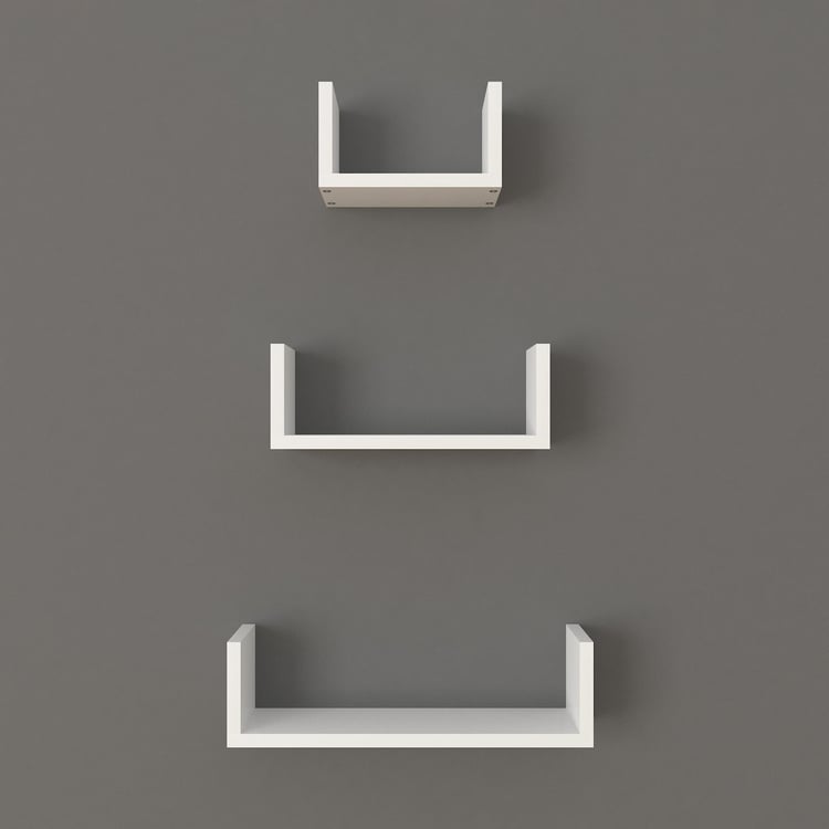 Helios Reynan Set of 3 Wall Shelves - White