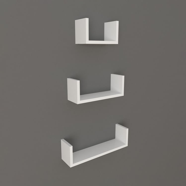 Helios Reynan Set of 3 Wall Shelves - White