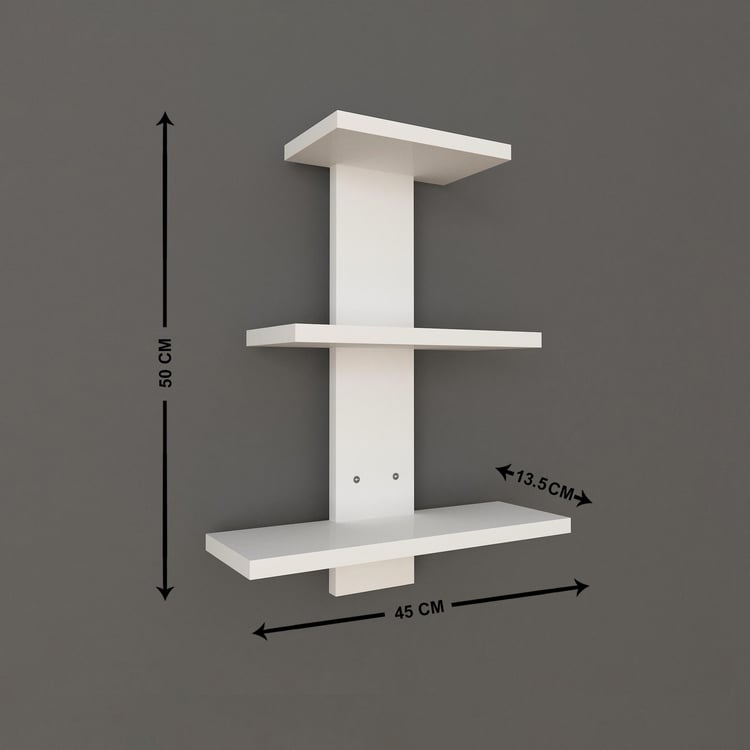 Helios Reynan Twist 3-Tier Wall Shelf - White