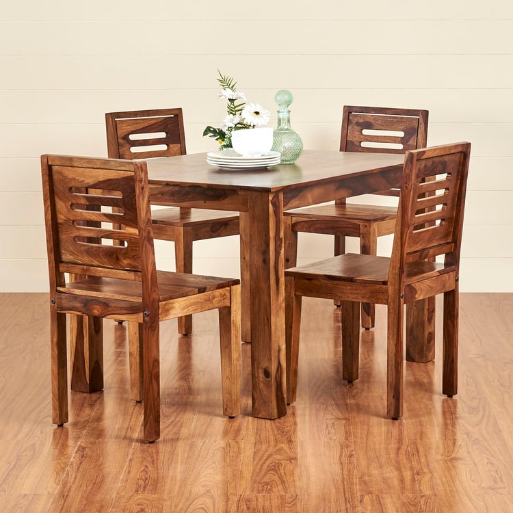 Adana Sheesham Wood 4-Seater Dining Table - Brown