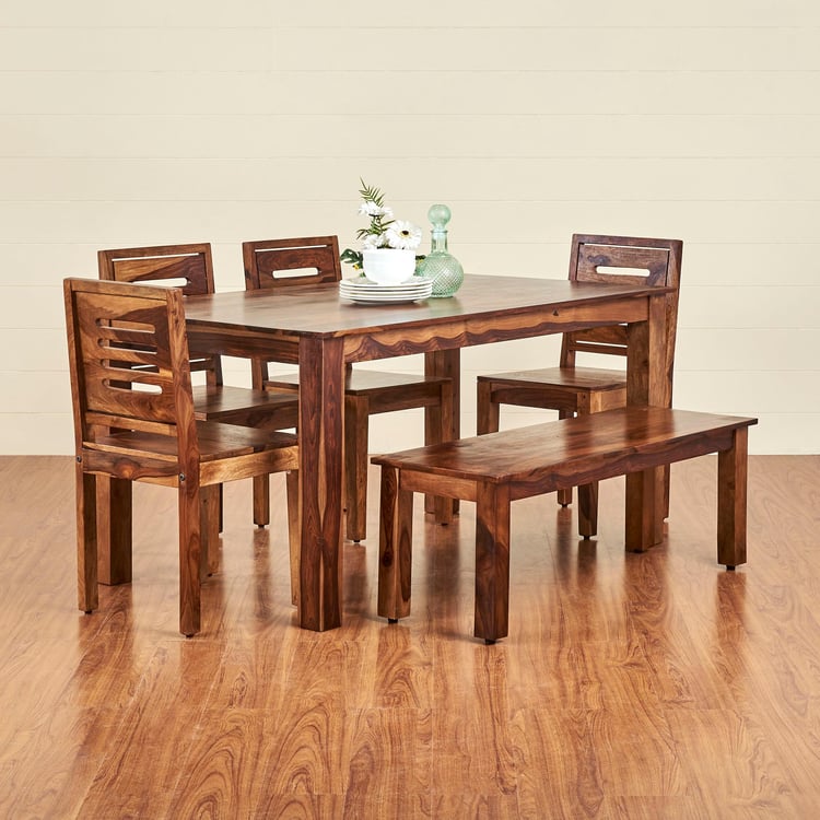 Adana Sheesham Wood 6-Seater Dining Table - Brown