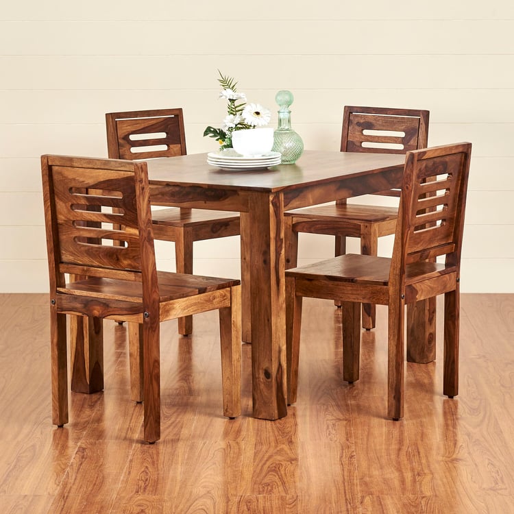 Adana Set of 2 Sheesham Wood Dining Chairs - Brown