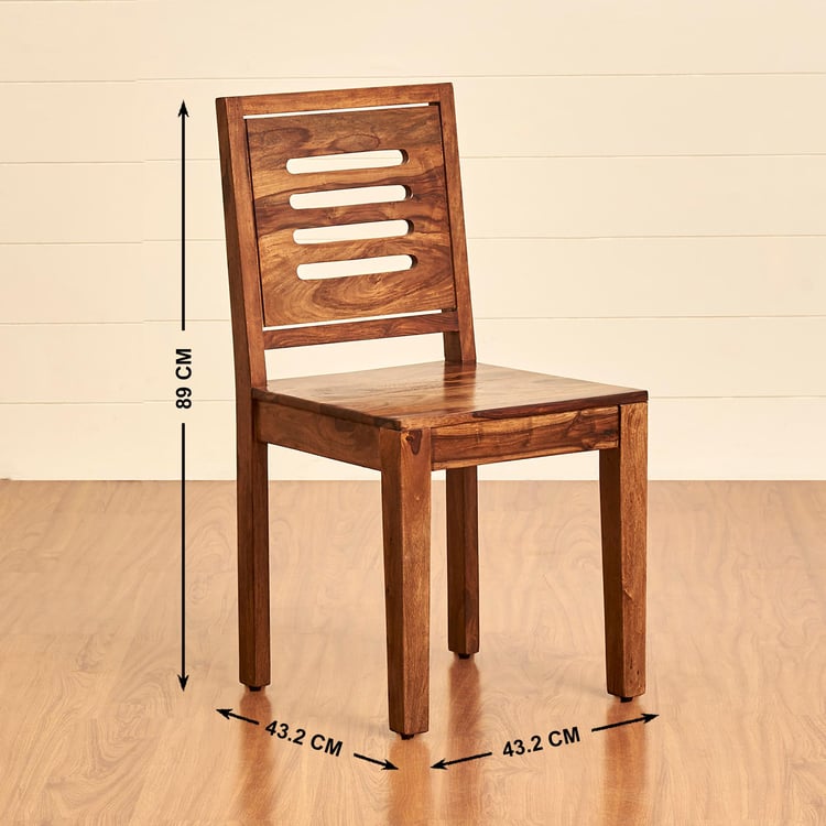 Adana Set of 2 Sheesham Wood Dining Chairs - Brown