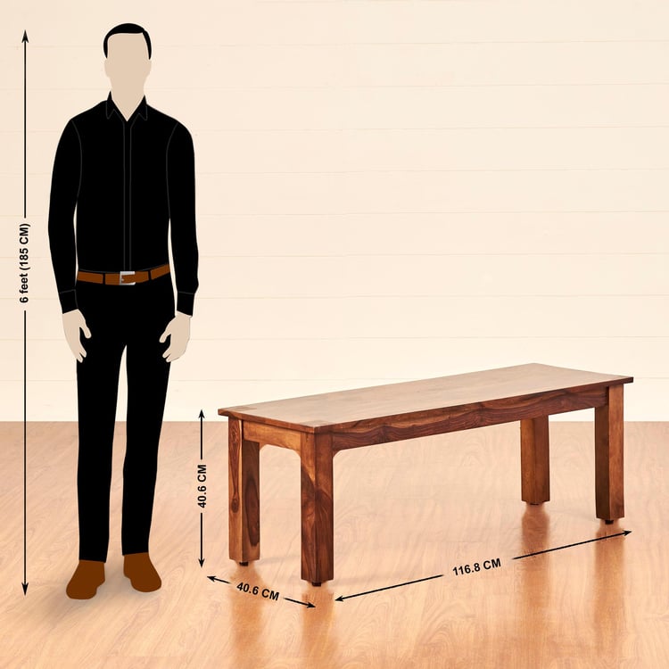 Adana Sheesham Wood Big Dining Bench - Brown