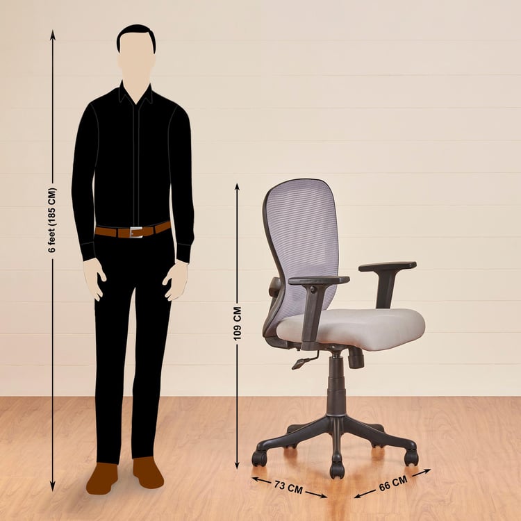 Alps Nxt Mesh Medium Back Office Chair - Grey