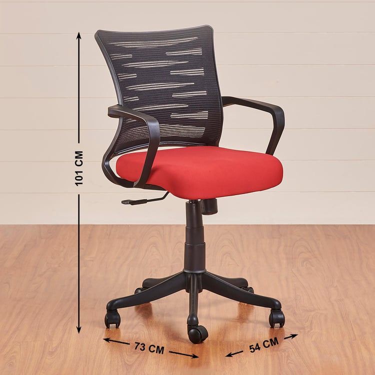 Lewis Nxt Magnus Mesh Medium Back Office Chair - Red