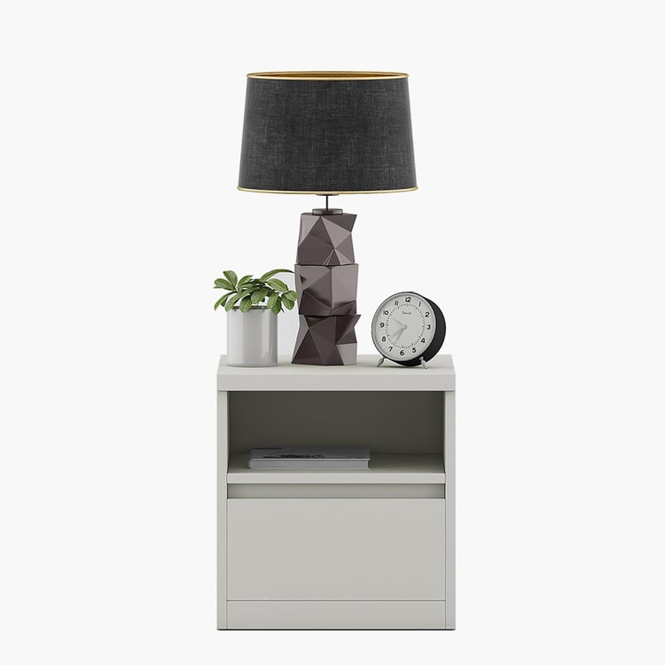 Helios Reynan Bed Side Table with Drawer - White