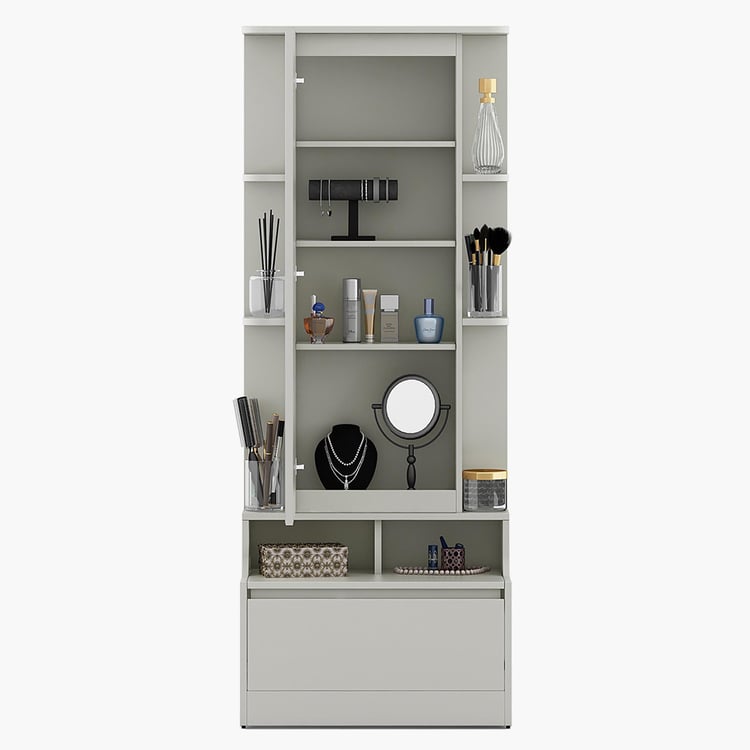 Helios Reynan Altius Dresser Mirror with Drawer - White