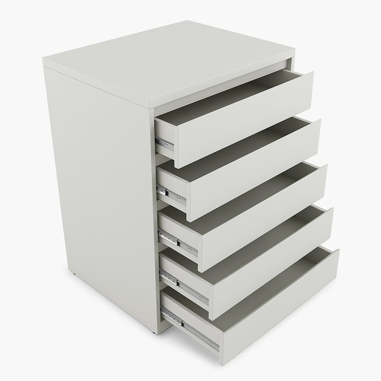 Helios Reynan Cubby Chest of 5 Drawers - White