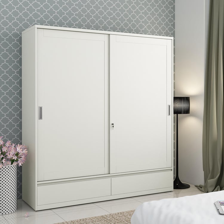 Helios Reynan 2-Door Sliding Wardrobe - White