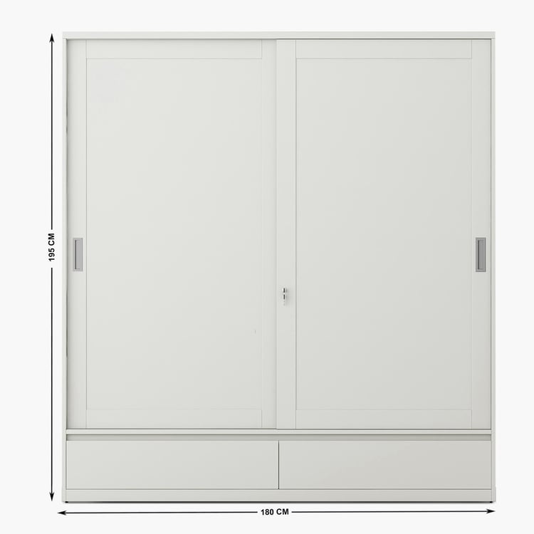 Helios Reynan 2-Door Sliding Wardrobe - White