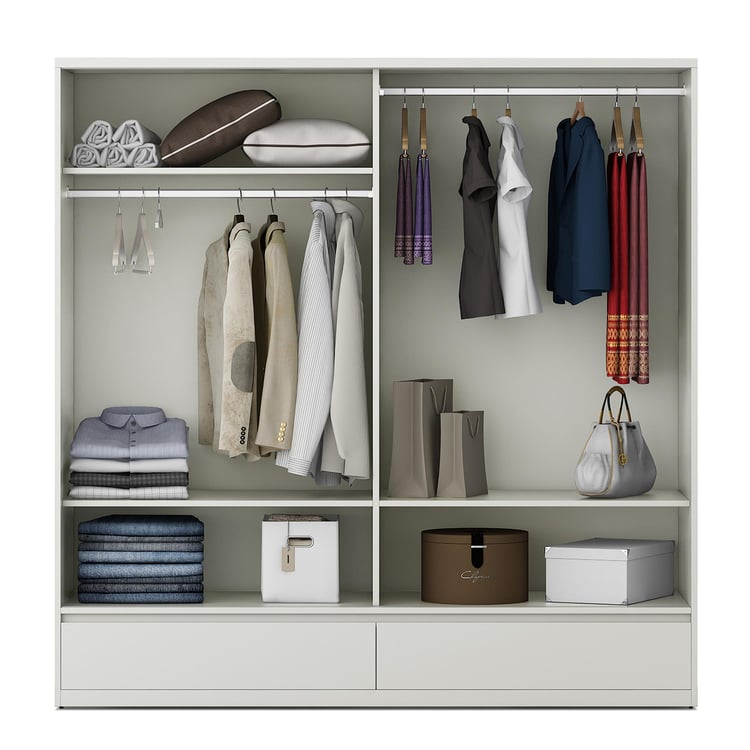 Helios Reynan 2-Door Sliding Wardrobe - White