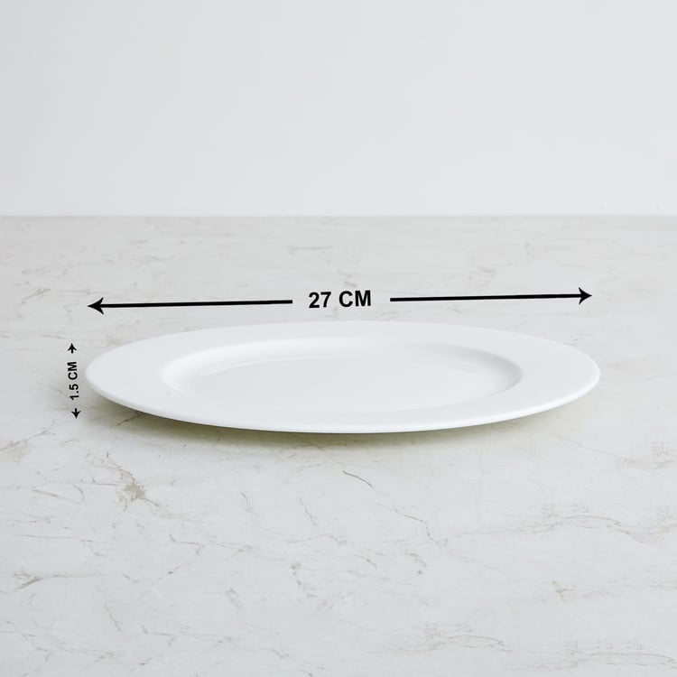 Marshmallow Bone China Rimmed Dinner Plate - 27cm