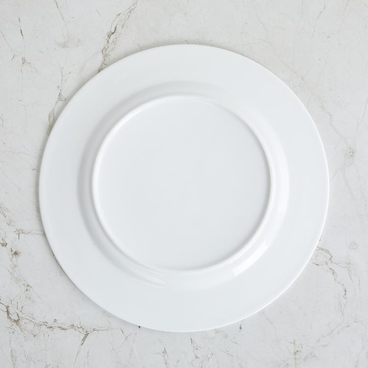 Marshmallow Bone China Rimmed Dinner Plate - 27cm