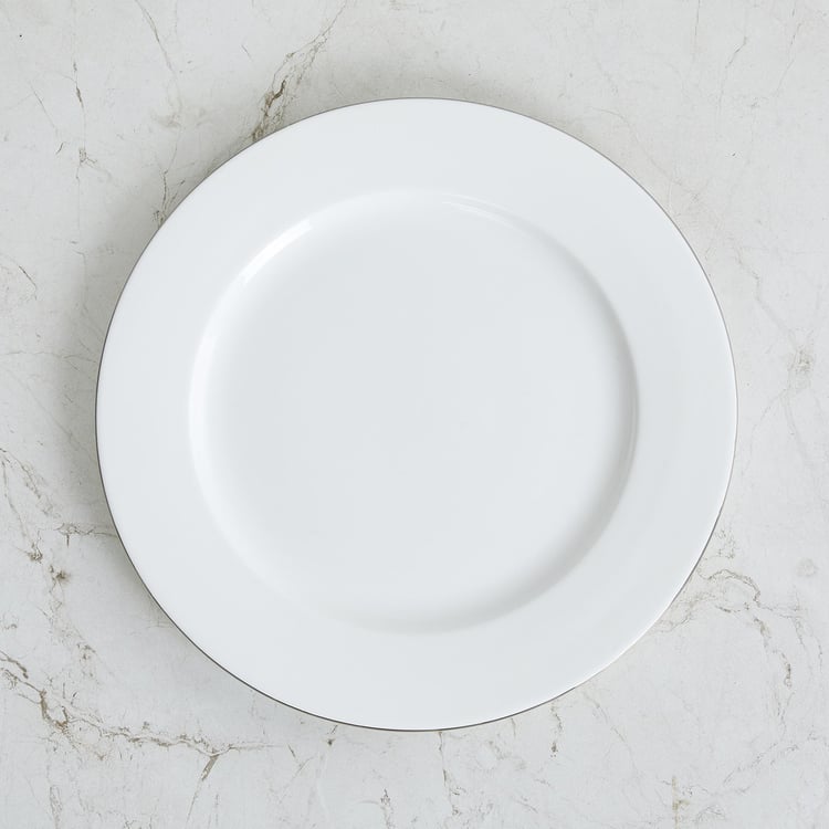Marshmallow Bone China Rimmed Dinner Plate - 27cm